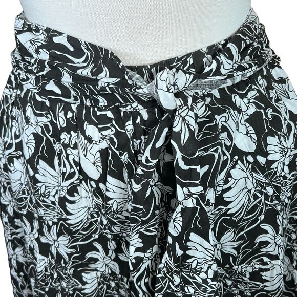 St. Roche Selma Women’s Organic Cotton Black & White 3-Tier Boho Maxi Skirt S… - Picture 4 of 16